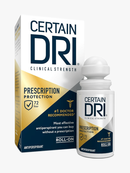 Certain Dri Clinical Strength in branded component on a light gray background